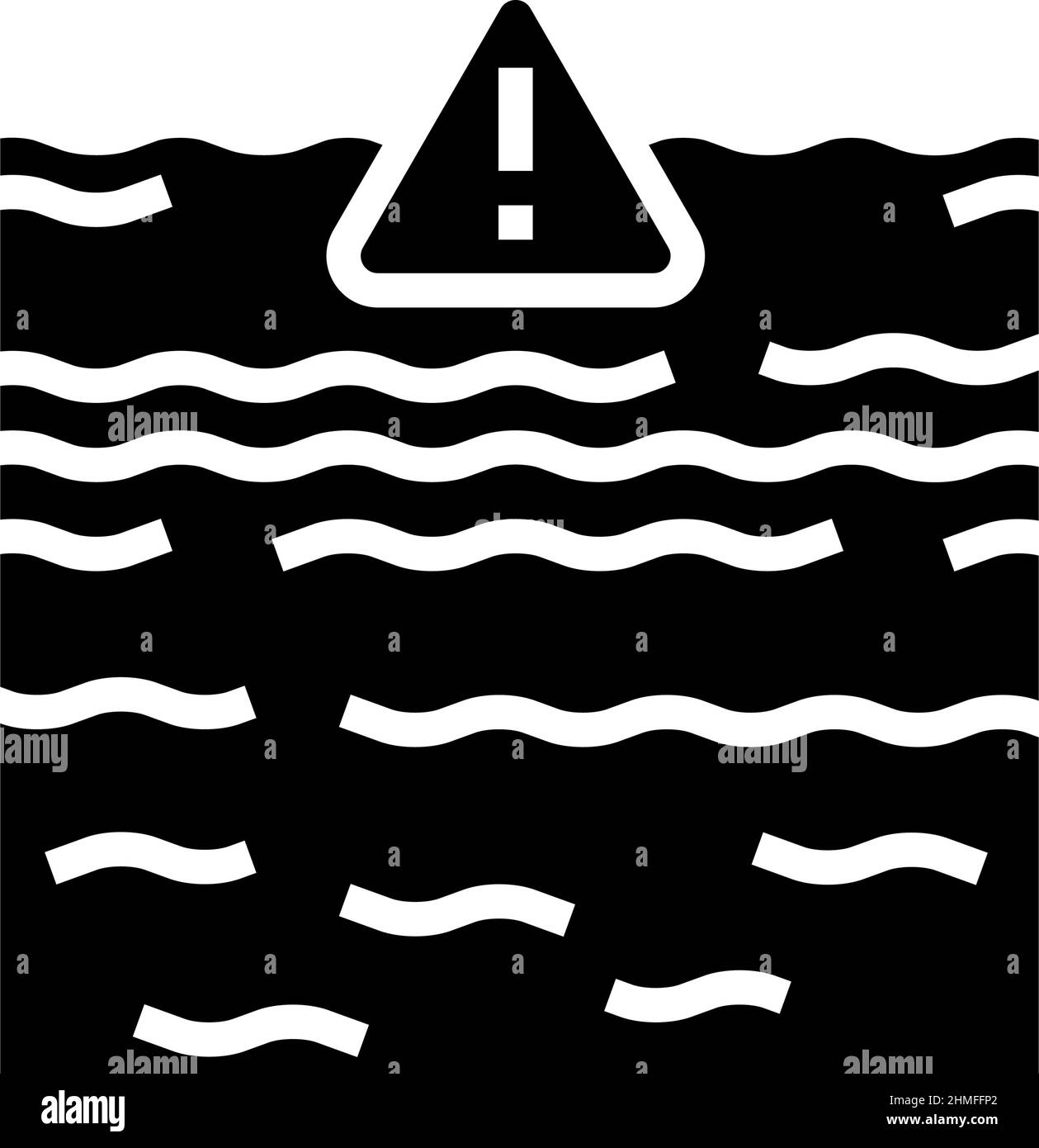 Abbildung des Symbols „Sea Ocean Crisis Glyph“ Stock Vektor