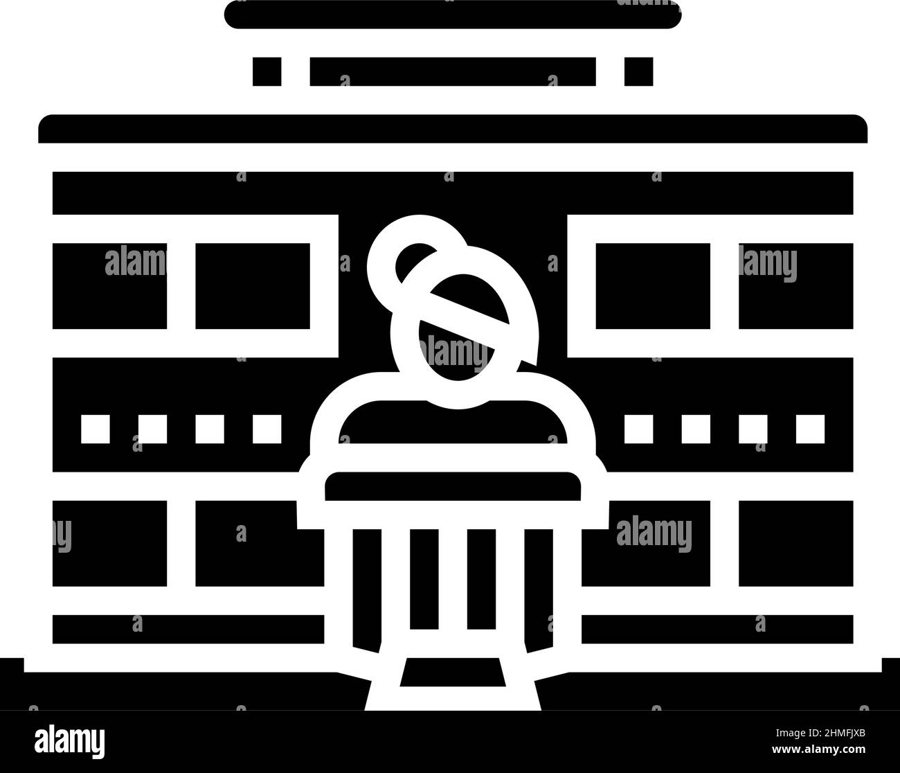 Abbildung des Glyphen-Symbols für den Salon-Bau Stock Vektor