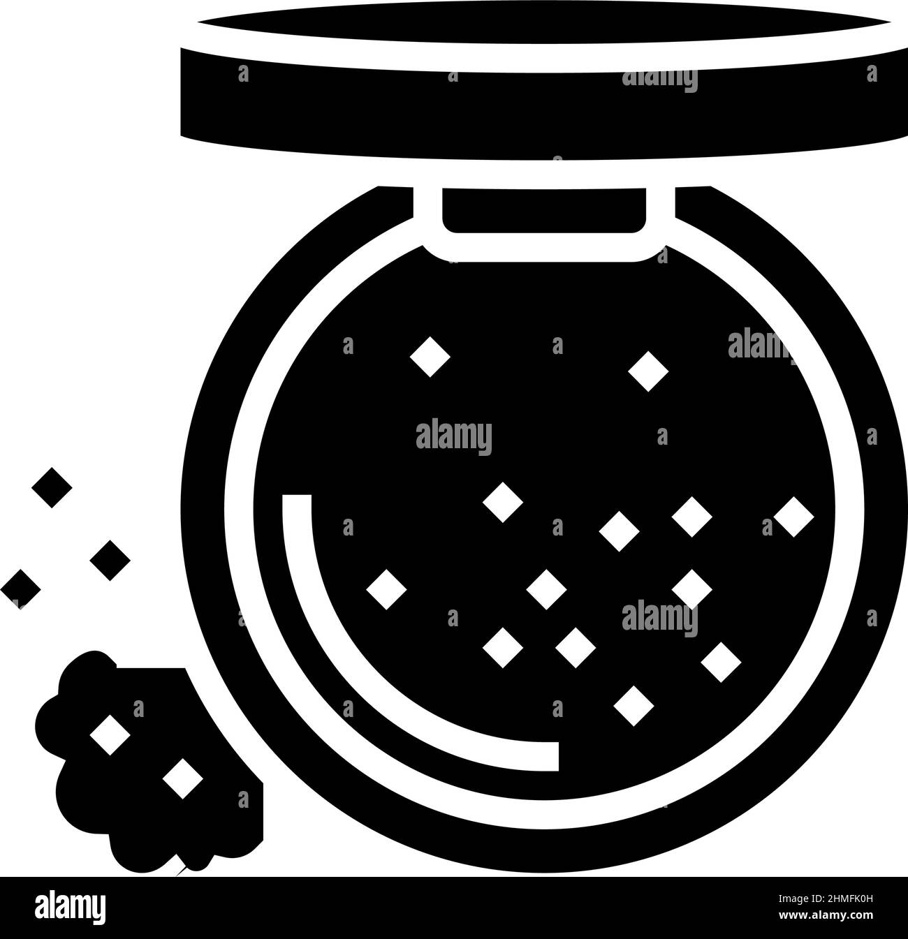 Abbildung des Symbols „Powder Cosmetic Glyph“ Stock Vektor