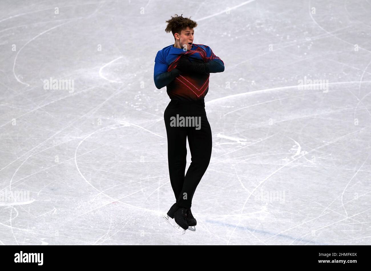 Der Schweizer Lukas Britschgi beim Men Single Skating - Free Skating am sechsten Tag der Olympischen Winterspiele 2022 in Peking im Capital Indoor Stadium in China. Bilddatum: Donnerstag, 10. Februar 2022. Stockfoto