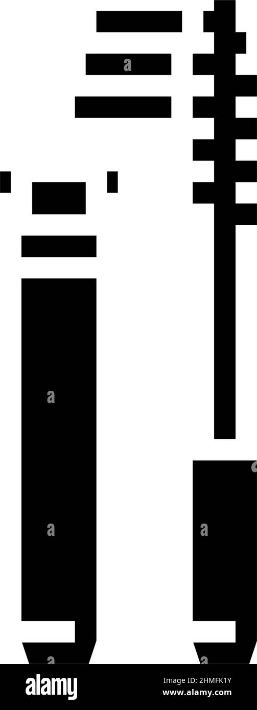 mascara kosmetische Glyphe Symbol Vektor Illustration Stock Vektor