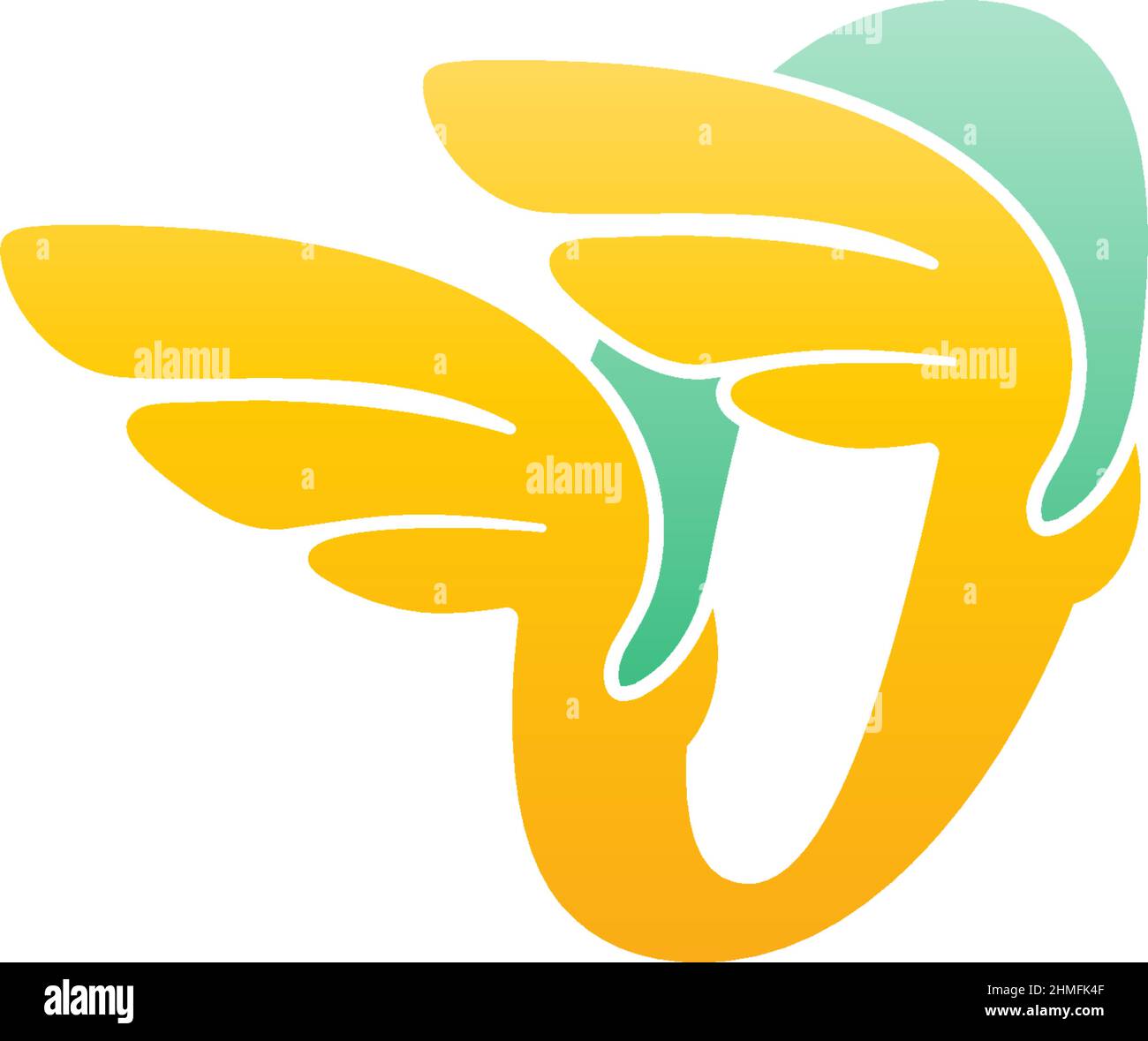 Zahl Null Logo Symbol Abbildung mit Flügel Vektor Stock Vektor