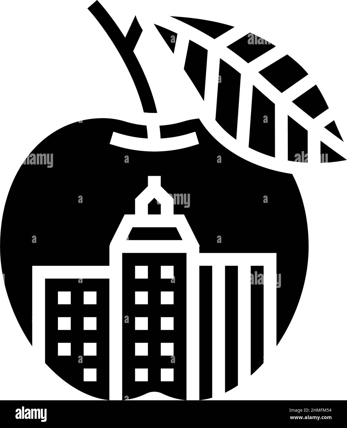 nyc große Apfel Glyphe Symbol Vektor Illustration Stock Vektor