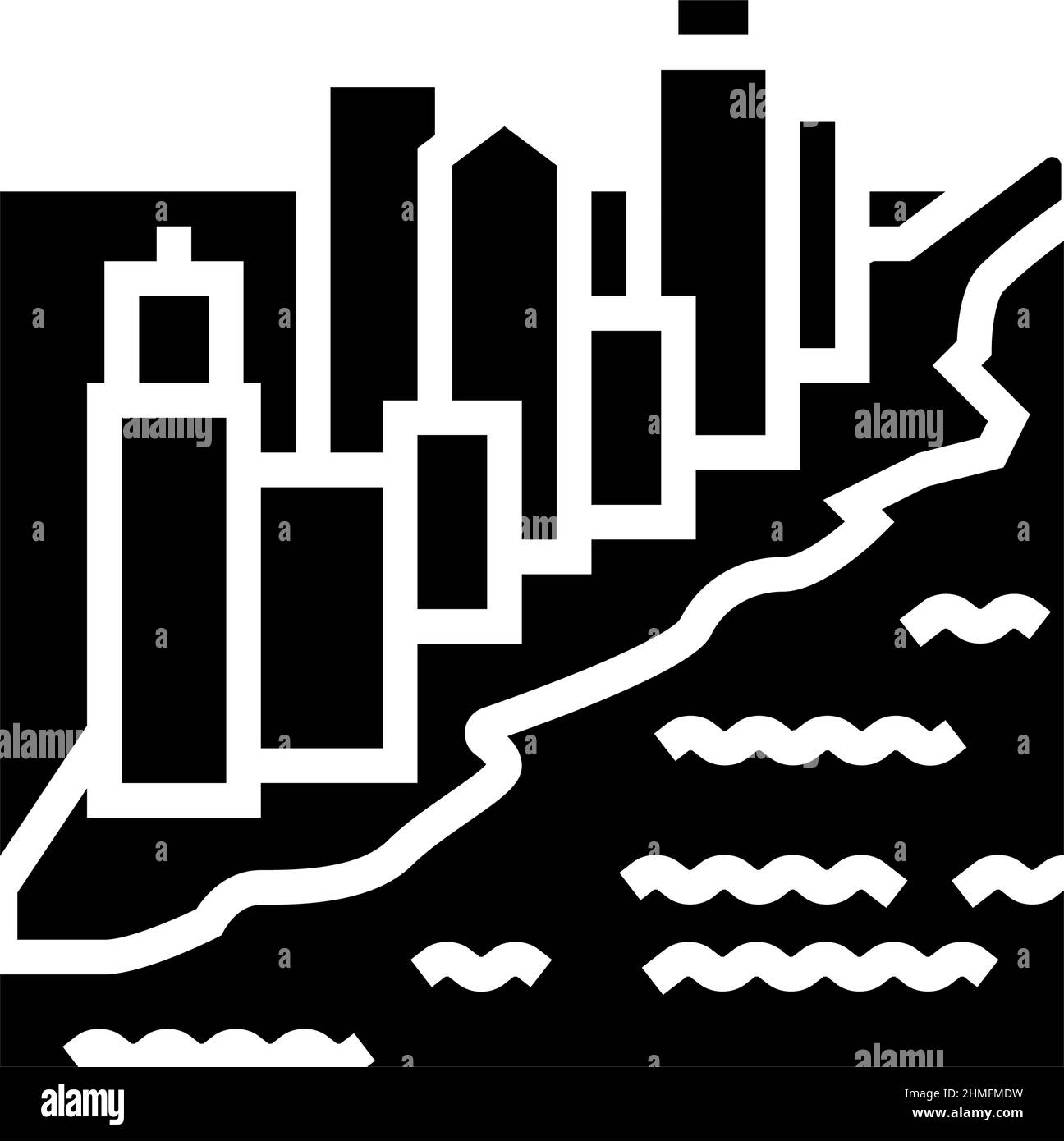 manhattan New york Glyphen Symbol Vektor Illustration Stock Vektor