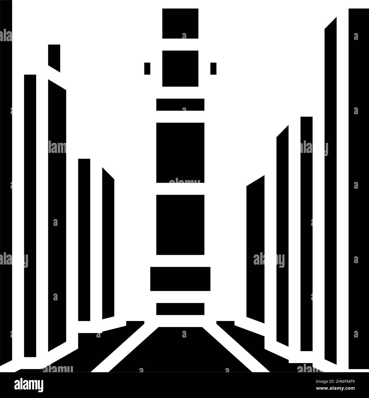 Vektorgrafik für Symbole der quadratischen Avenue Glyphe Stock Vektor