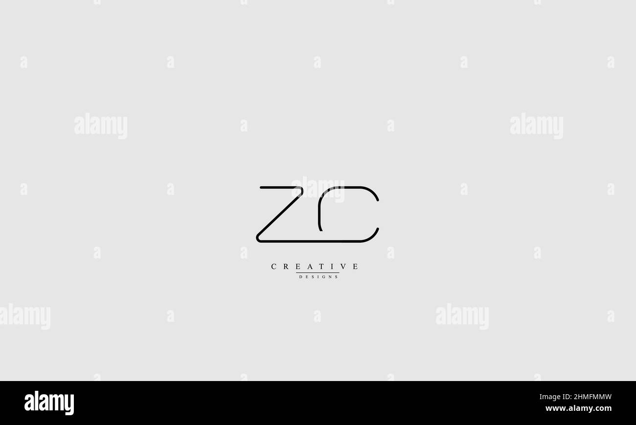 Buchstabenbuchstaben Initialen Monogramm-Logo ZC CZ C Stock Vektor