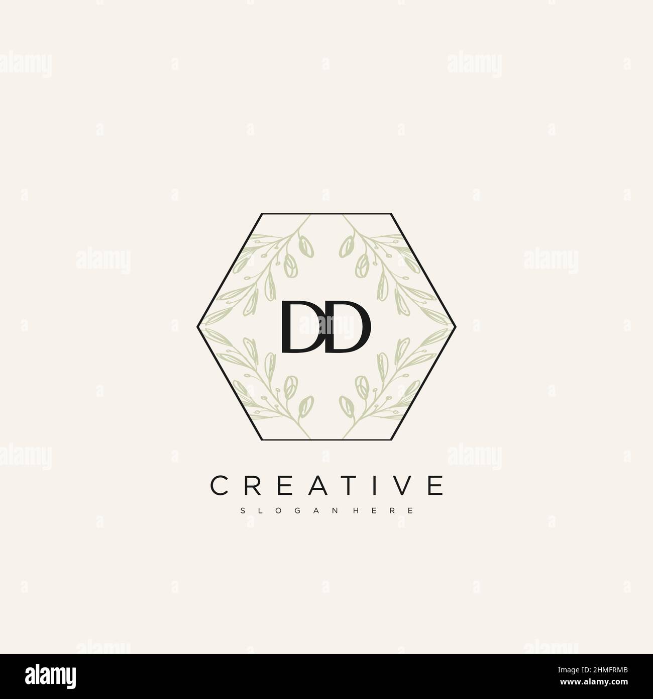 DD Initial Letter Flower Logo Template Vektor Premium-Vektor Stock Vektor