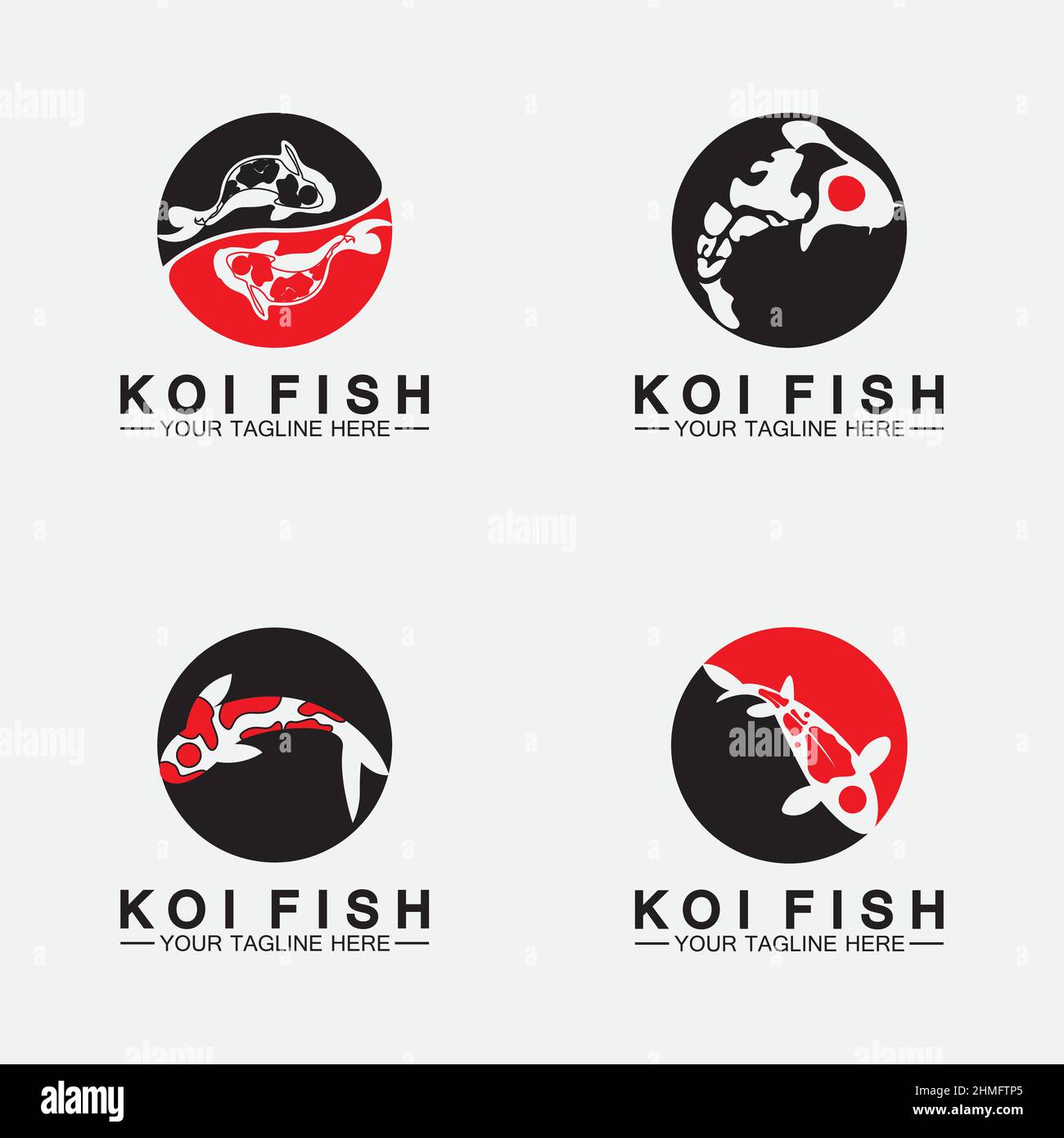 Koi Fish Logo Design Vektor-Vorlage Stock Vektor