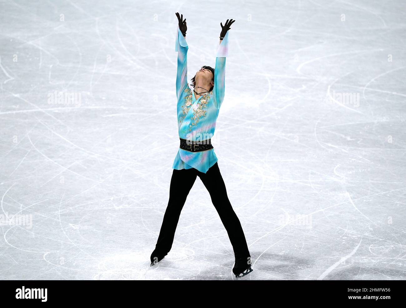 Yuzuu Hanyu aus Japan während des Men Single Skating - Free Skating am sechsten Tag der Olympischen Winterspiele 2022 in Peking im Capital Indoor Stadium in China. Bilddatum: Donnerstag, 10. Februar 2022. Stockfoto