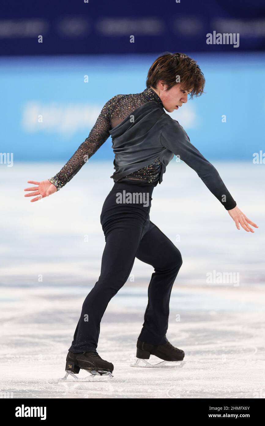 Peking, China. 8th. Februar 2022. Shoma Uno (JPN) Eiskunstlauf: Männer-Kurzprogramm während der Olympischen Winterspiele 2022 in Peking im Capital Indoor Stadium in Peking, China. Kredit: Koji Aoki/AFLO SPORT/Alamy Live Nachrichten Stockfoto