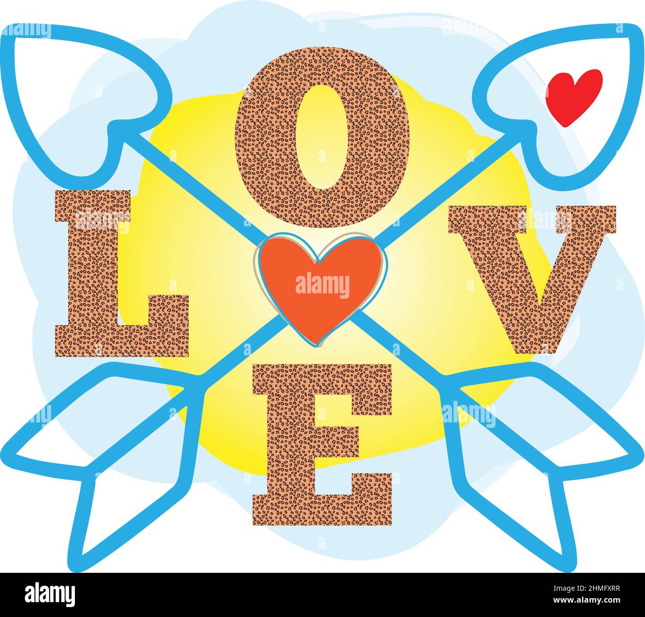 Liebe Valentinstag T-Shirt Monogramm Text Vektor Vorlage Stock Vektor