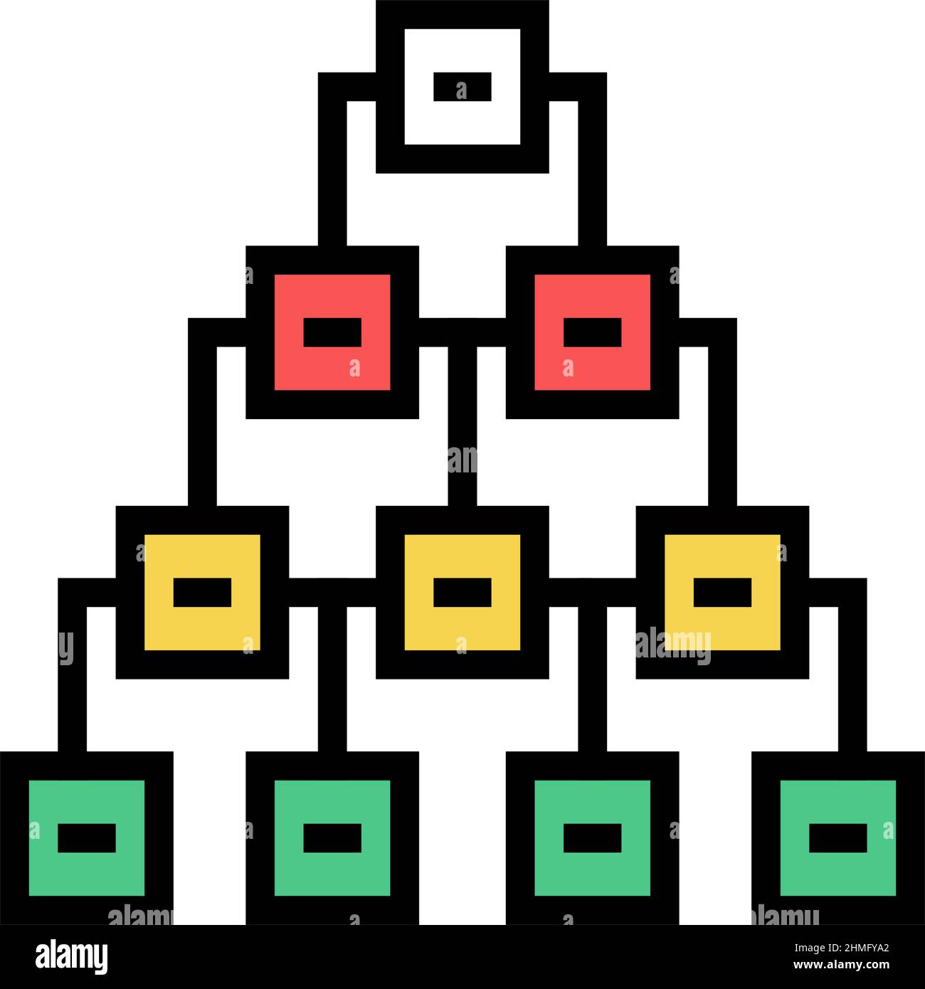 Darstellung der Symbole für die Farbe des Hierarchiediagramms Stock Vektor