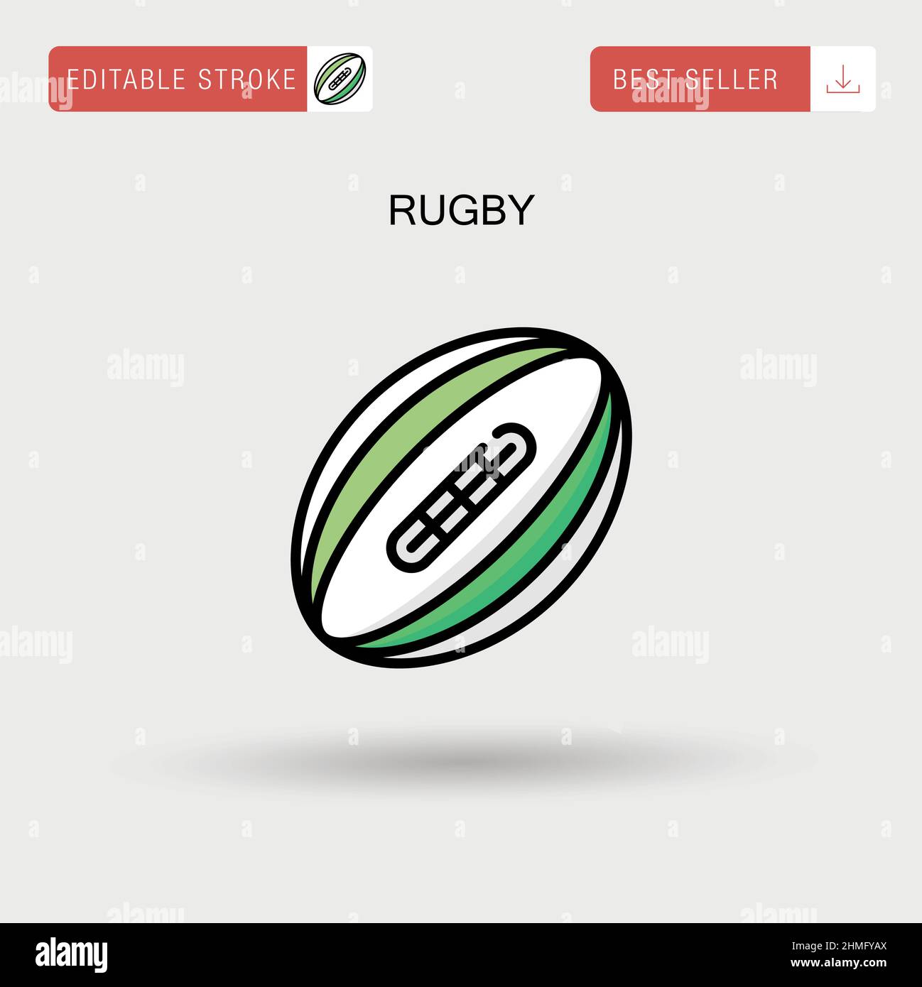 Einfaches Rugby-Vektor-Symbol. Stock Vektor