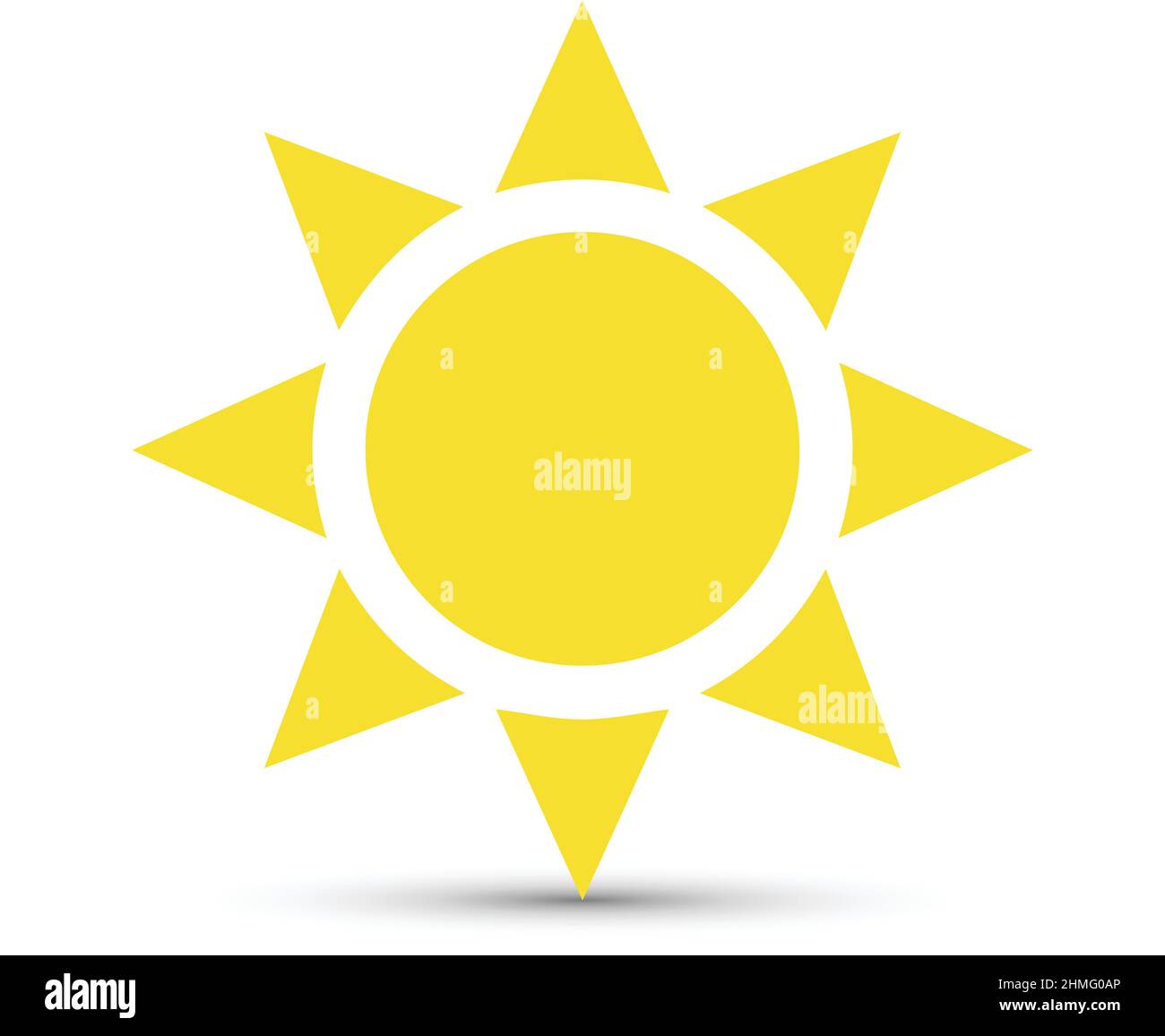 Sonnenvektor auf weißem Hintergrund Stock Vektor