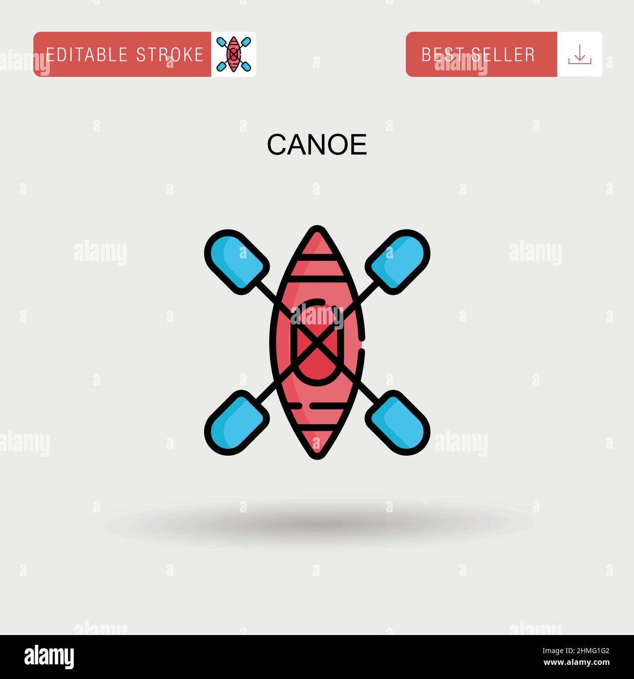 Einfaches Vektorsymbol „CANoe“. Stock Vektor