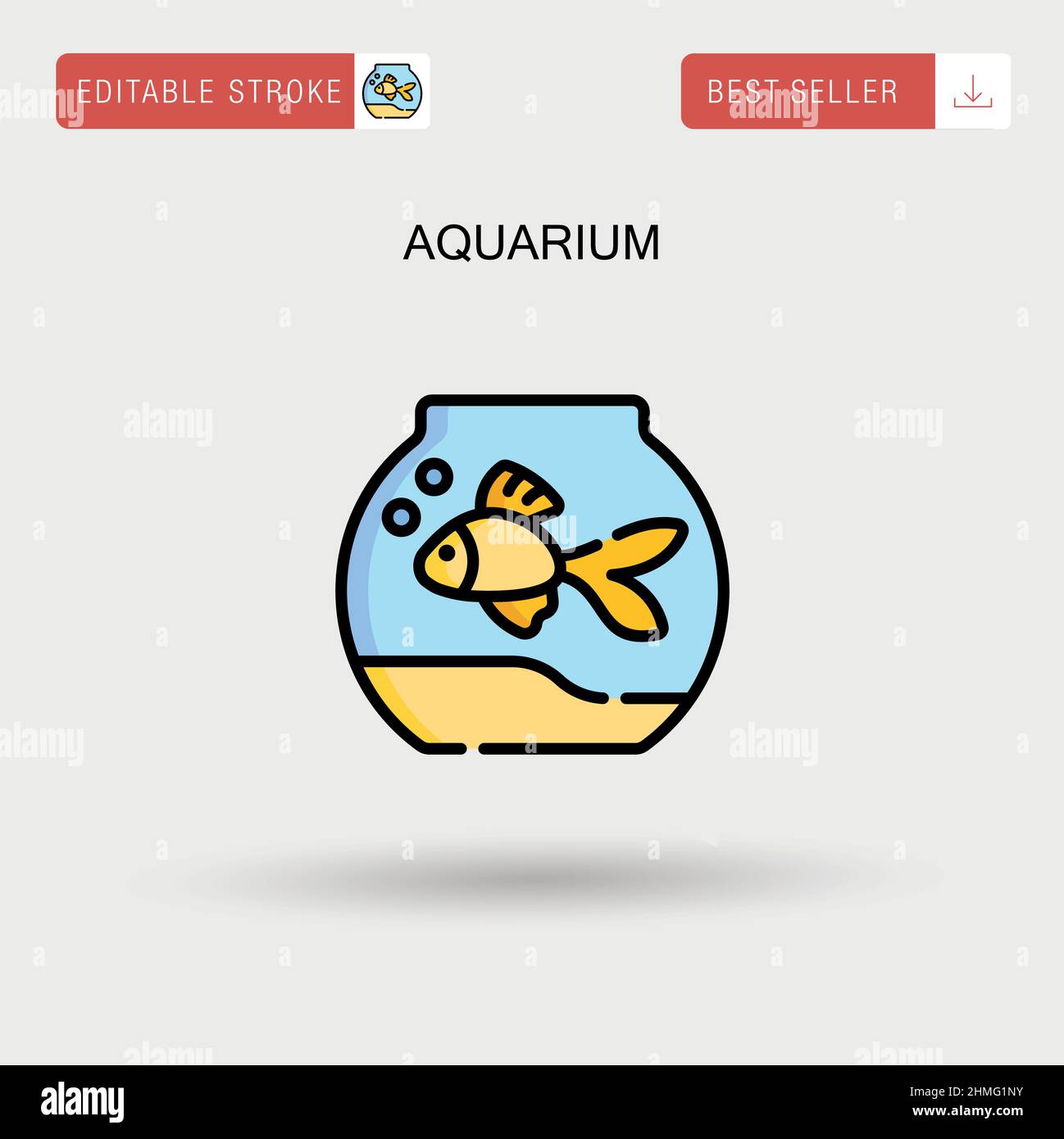 Einfaches Vektorsymbol für das Aquarium. Stock Vektor