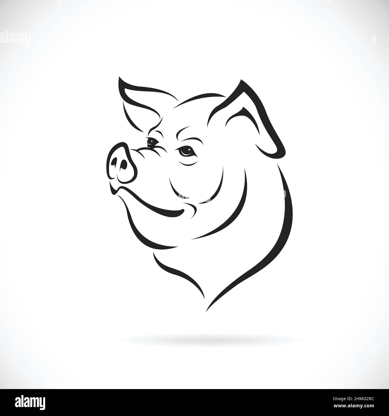 Vektor von Schwein Kopf Design auf weißem Hintergrund. Leicht editierbare Vektorgrafik mit Ebenen. Nutztiere. Stock Vektor