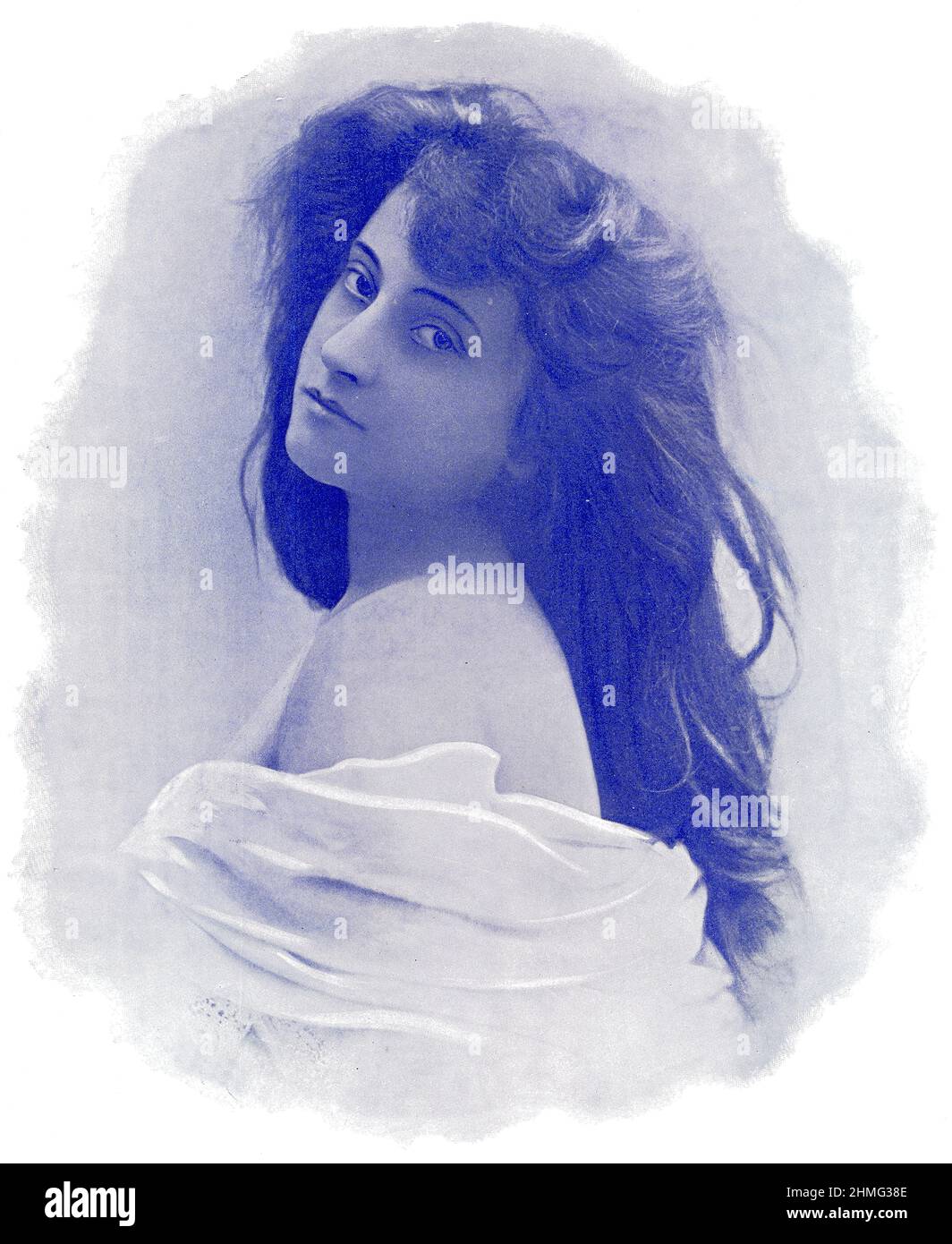 Porträt einer Schauspielerin. Bild aus der illustrierten deutsch-französischen Theaterzeitschrift 'das Album', 1898. Stockfoto