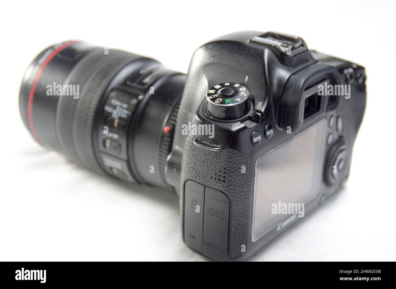 Erstellen von Bildern mit der digitalen Spiegelreflexkamera Canon EOS 6D mit Canon Objektiv 100mm Makro Stockfoto