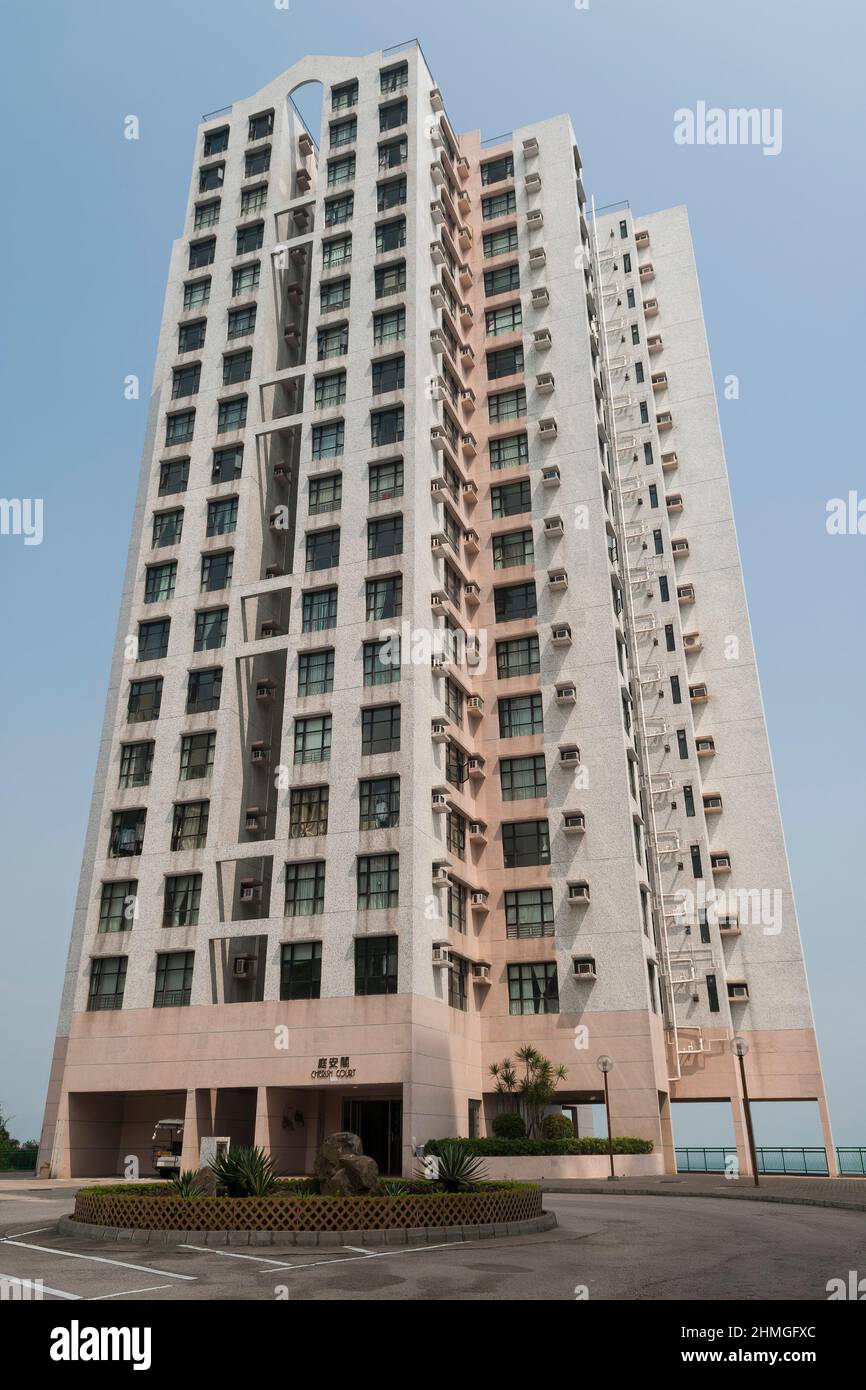 Cherish Court, ein Hochhaus-Apartmentblock in Discovery Bay, Lantau Island, Hongkong Stockfoto