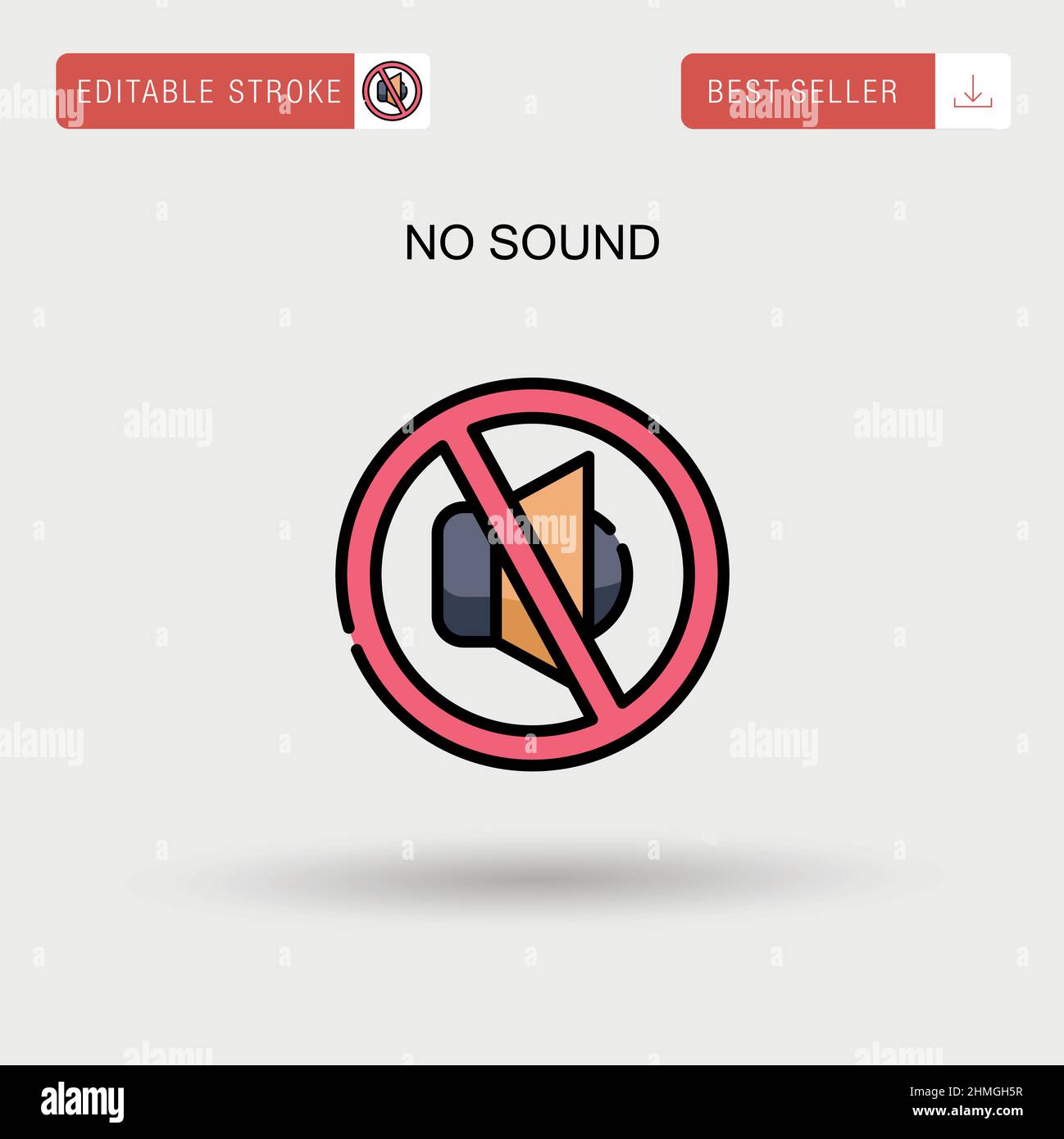 Kein Ton einfaches Vektorsymbol. Stock Vektor