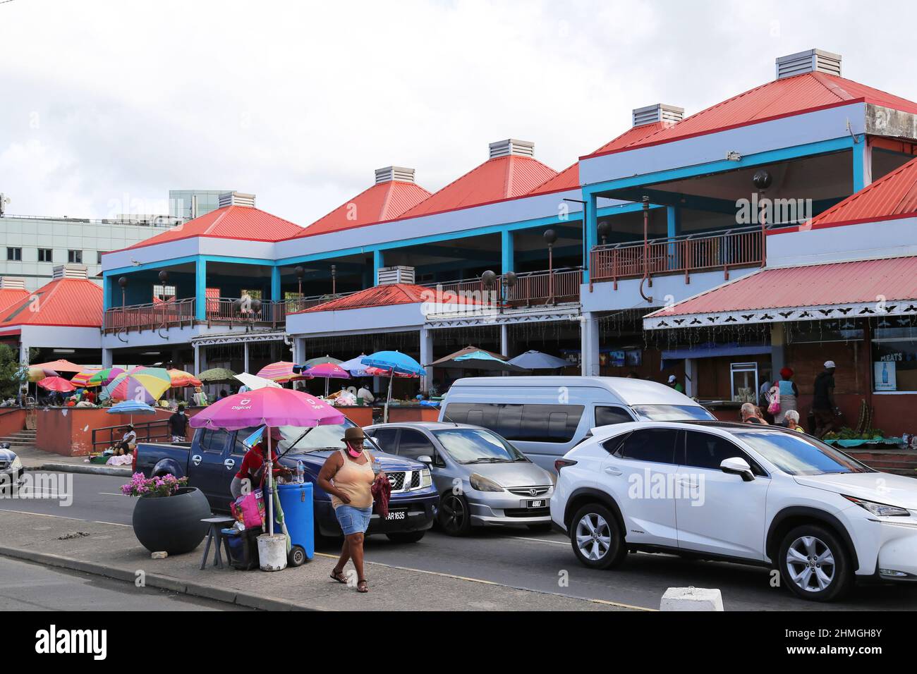 Central Market, John Compton Highway, Castries, Saint Lucia, Windward Islands, Kleinere Antillen, Westindien, Karibisches Meer Stockfoto