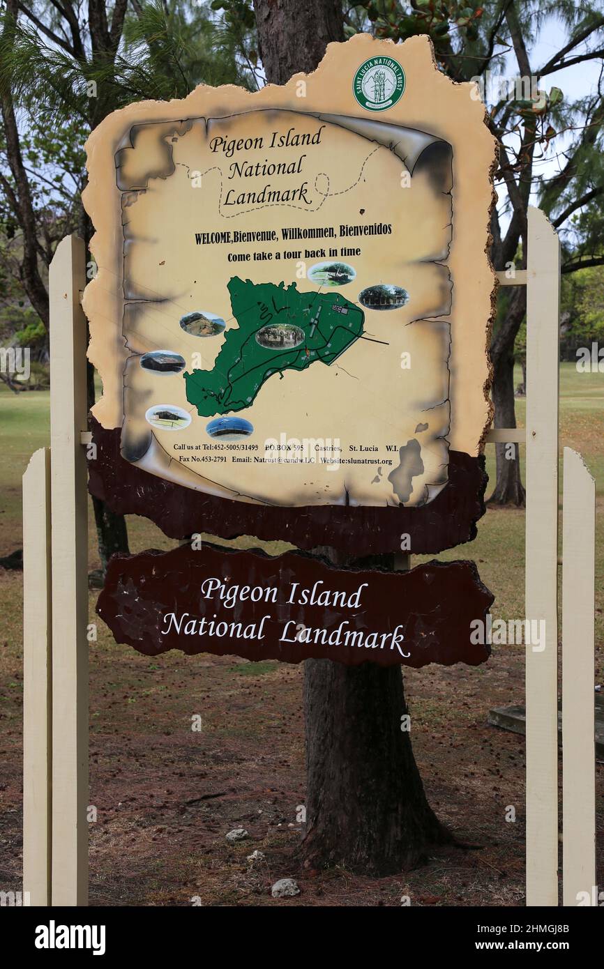 Pigeon Island National Landmark, Rodney Bay, Gros Islet, Saint Lucia, Windward Islands, Kleinere Antillen, Westindien, Karibisches Meer Stockfoto