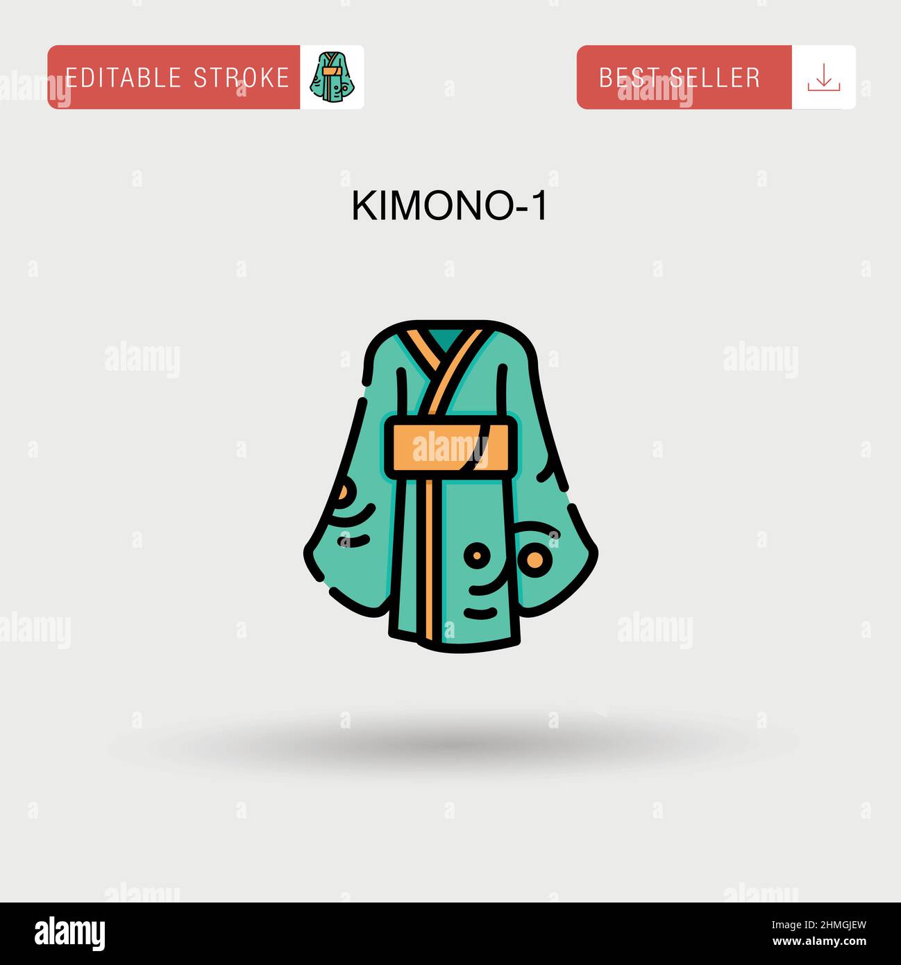 Kimono-1 einfaches Vektorsymbol. Stock Vektor