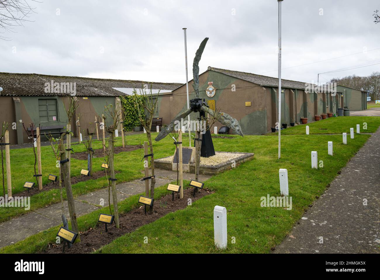 Alter Propeller eines abgestürzten Bombers aus dem Zweiten Weltkrieg, ausgestellt im Yorkshire Air Museum in der Nähe von Elvington York Stockfoto