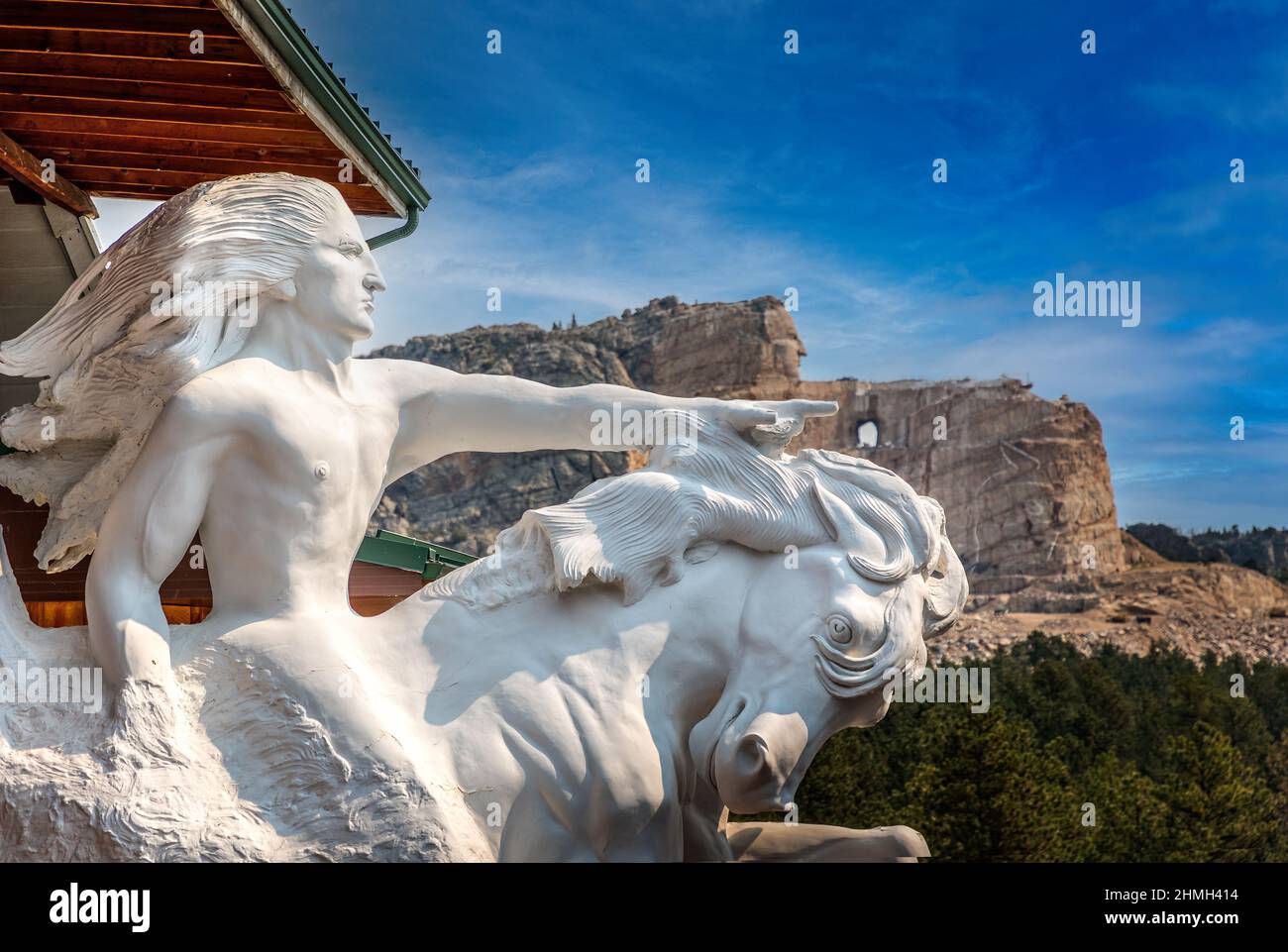 Das Crazy Horse Memorial Monument in South Dakota, ein indisches Kulturerbe-Denkmal Stockfoto