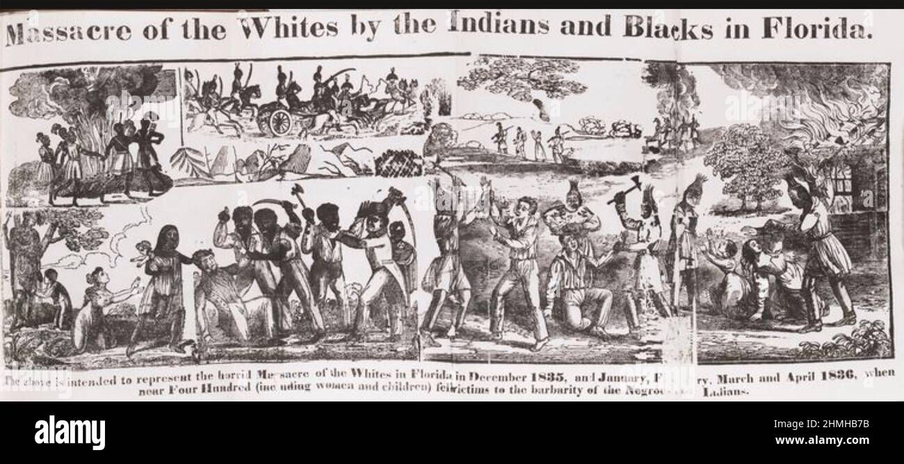 ZWEITER SEMINOLENKRIEG, Florida (1835-1842) Zusammenstöße zwischen einheimischen Indianern und weißen Siedlern führten zum Krieg. Stockfoto