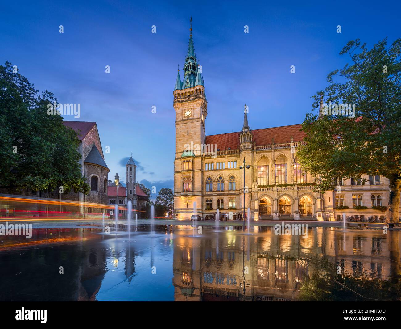 Rathaus von Braunschweig (Braunschweig), Deutschland bei Nacht Stockfoto