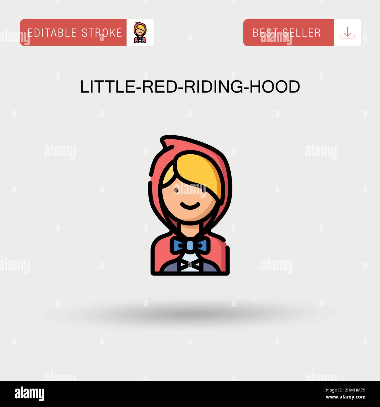 Little-Red-Riding-Hood einfaches Vektor-Symbol. Stock Vektor