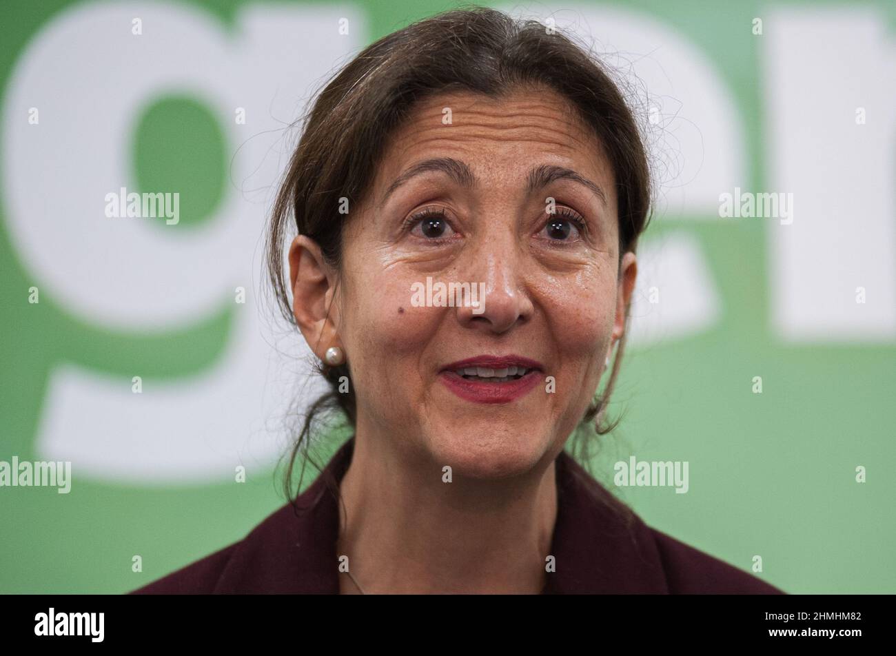 Die französisch-kolumbianische Politikerin Ingrid Betancourt von der Partei Partido Verde Oxigeno spricht auf einer Pressekonferenz über ihre Kandidatur Stockfoto