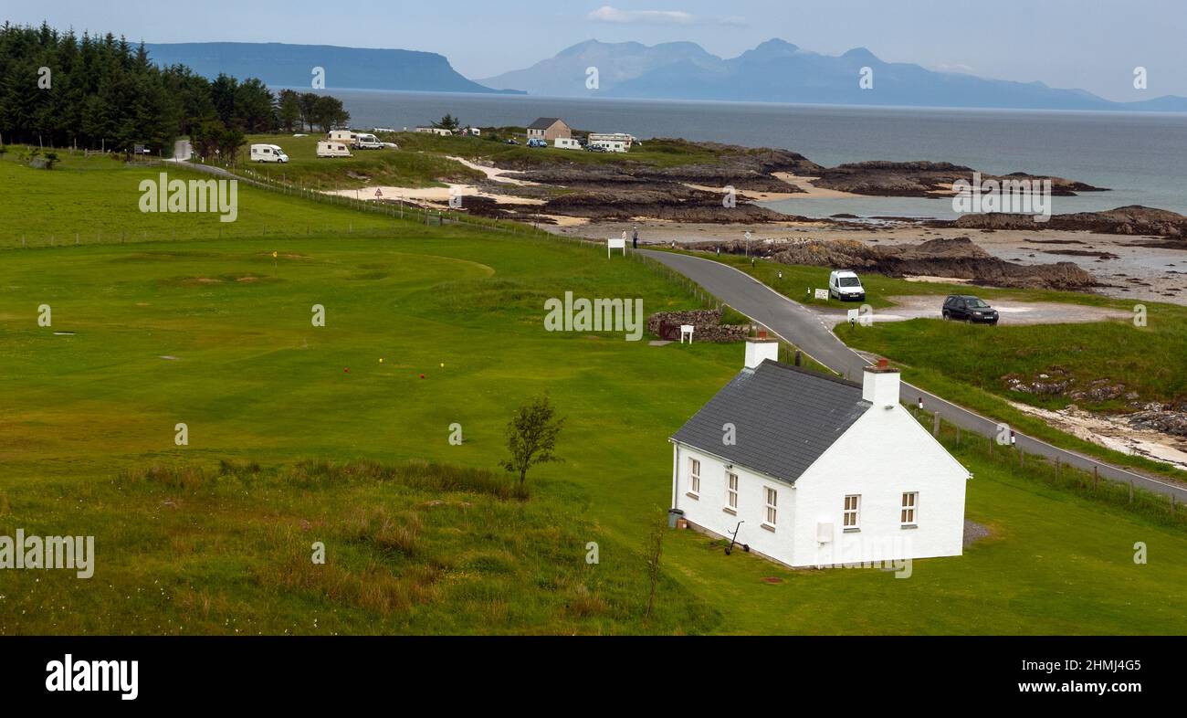 Das Clubhaus im Traigh Golf Club, Portnaluchaig, Bunacaimb, Arisaig, West Highlands, Schottland, Großbritannien Stockfoto