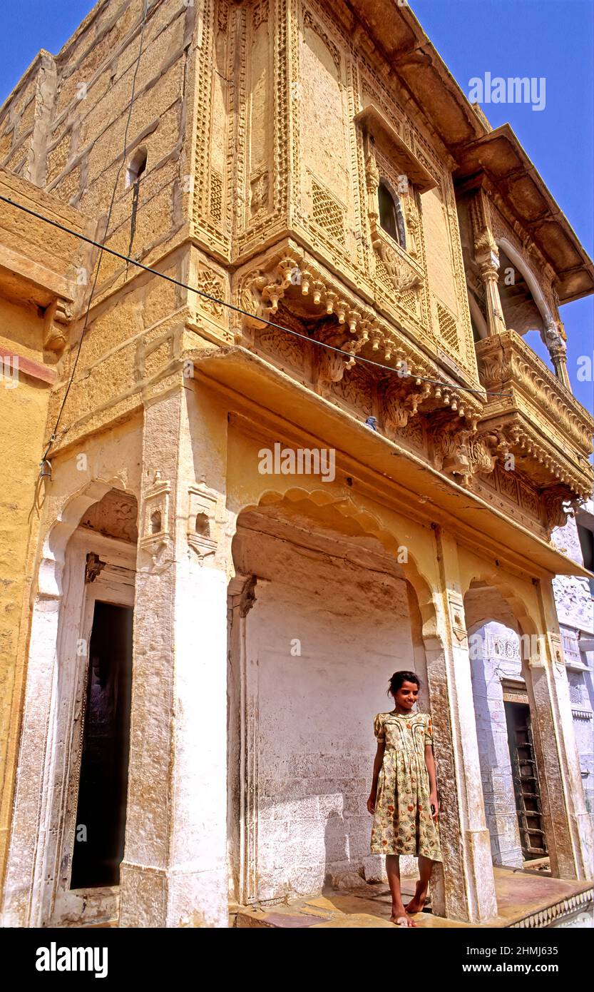 Indien. Haveli in Jaisalmer Rajasthan Stockfoto