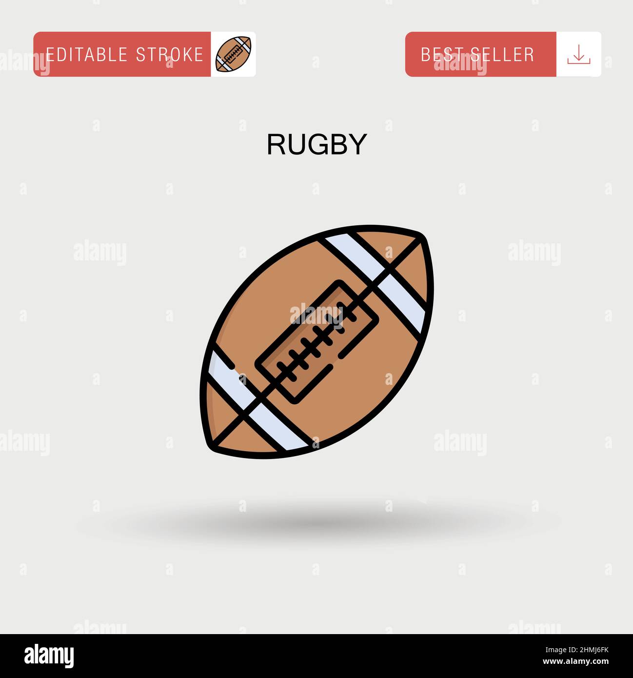 Einfaches Rugby-Vektor-Symbol. Stock Vektor