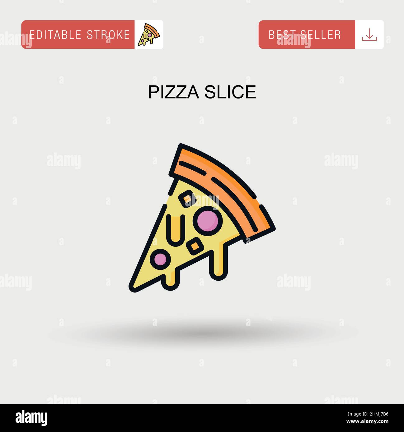 Einfaches Vektorsymbol für Pizza-Slice. Stock Vektor