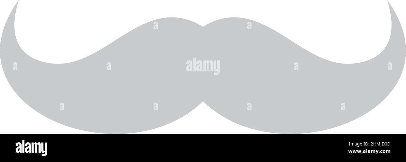 Schnurrbart-Silhouette. Graues Schnurrbart-Symbol. Vintage-Mann-Symbol Stock Vektor