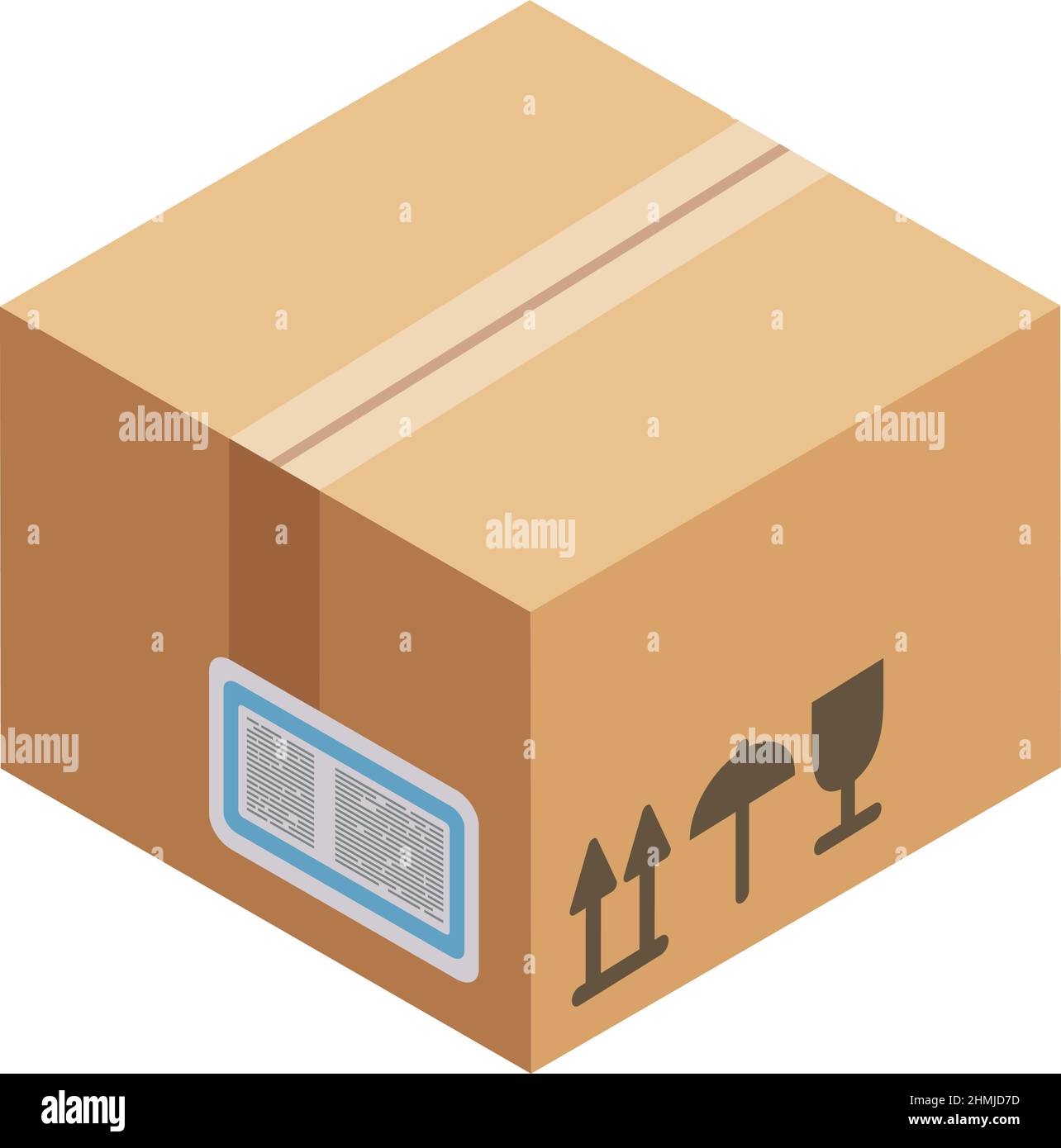 Symbol für geschlossenen Karton. Versiegelte Kartonverpackung Stock Vektor