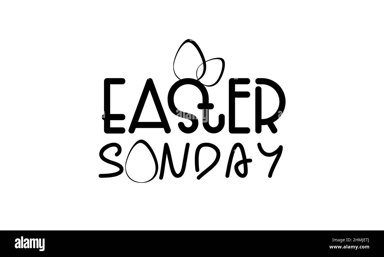 Ostersonntag. Christliches Festival und kulturelle Pinsel Kalligraphie Konzept Vektor-Vorlage für Banner, Karte, Poster, Hintergrund. Stock Vektor