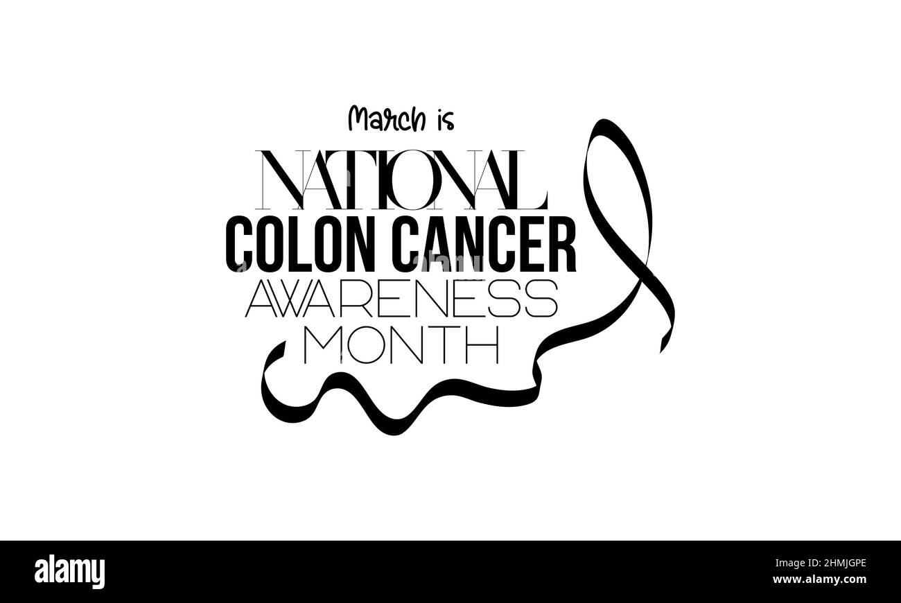 National Colon Cancer Awareness Month. Vektorvorlage für Gesundheitsbewusstsein für Banner, Karte, Poster, Hintergrund. Stock Vektor
