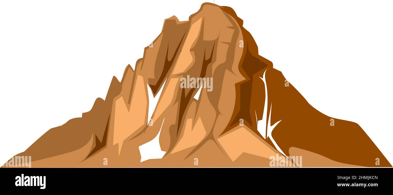 Felsberg mit Schneekämmen. Hochspitzenlandschaft Stock Vektor