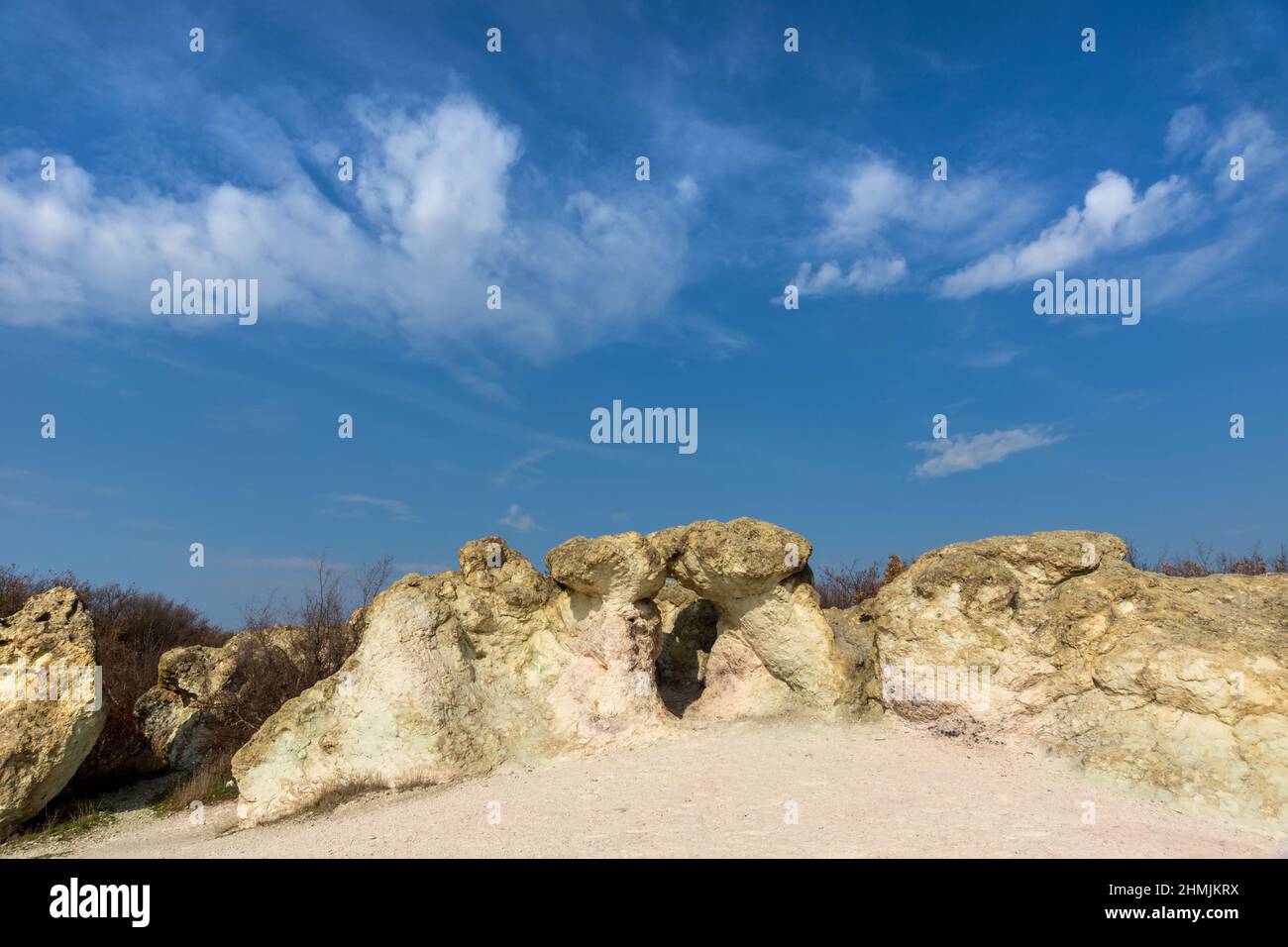 Das Naturphänomen Steinpilze befindet sich im Rhodopi-Gebirge, Bulgarien Stockfoto