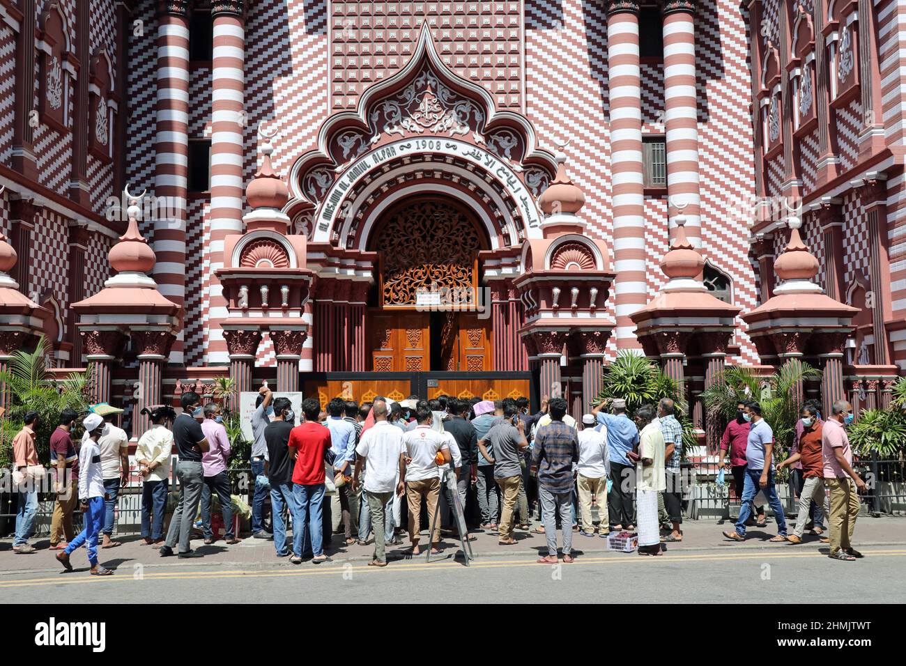 Rote Moschee im Stadtteil Pettah von Colombo Stockfoto Rote Moschee im Stadtteil Pettah von Colombo Stockfoto