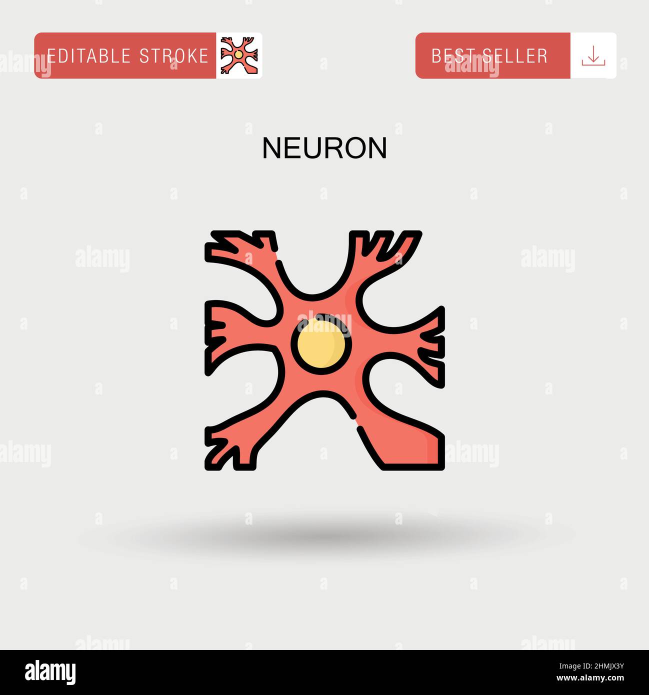 Einfaches Vektorsymbol für Neuronen. Stock Vektor