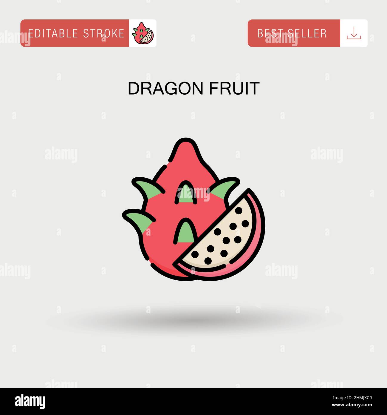 Dragon Fruit einfaches Vektor-Symbol. Stock Vektor