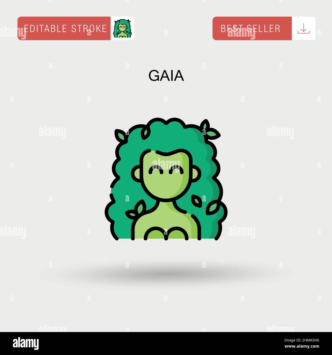 Einfaches Vektorsymbol von Gaia. Stock Vektor