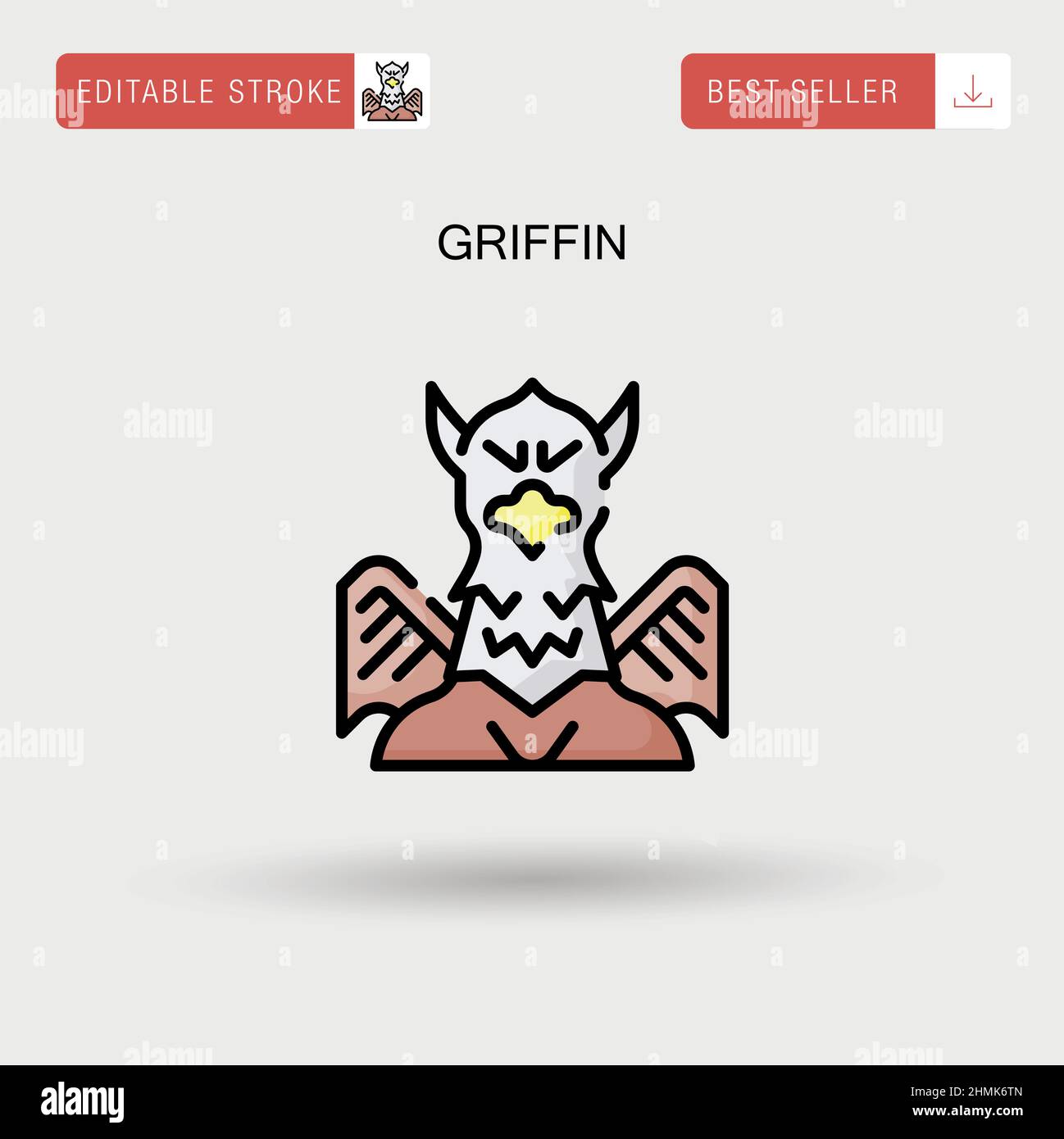 Einfaches Vektorsymbol Griffin. Stock Vektor