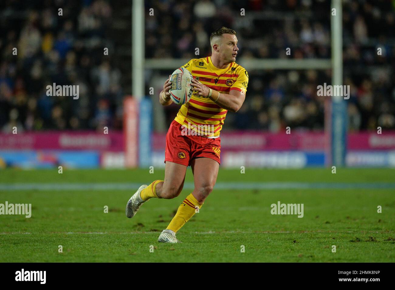 St. Helens, England - 10. Februar 2022 - Josh Drinkwater of Catalan Dragons in Aktion während der Rugby League Betfred Super League Runde 1 St. Helens vs Catalan Dragons im Totally Wicked Stadium, St. Helens, UK Dean Williams Stockfoto
